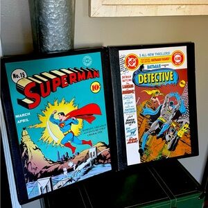 Two comic DC superhero canvas Batman and Superman